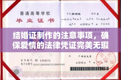 安县结婚证制作的注意事项，确保爱情的法律凭证完美无瑕